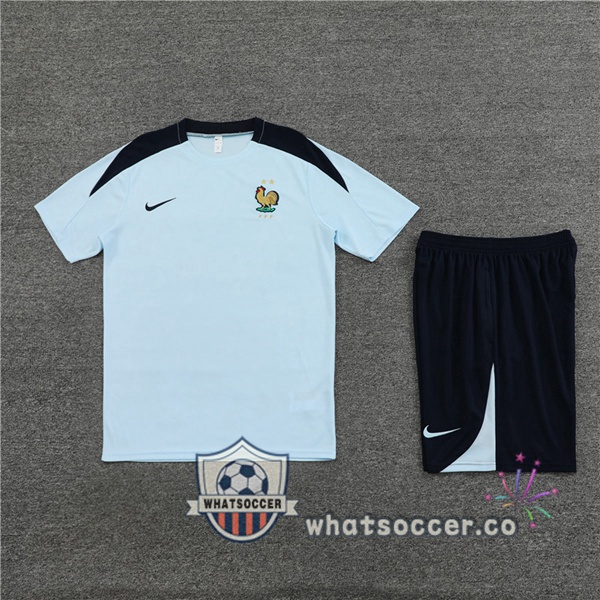 France Training T-Shirts + Shorts Blue 2023-2024