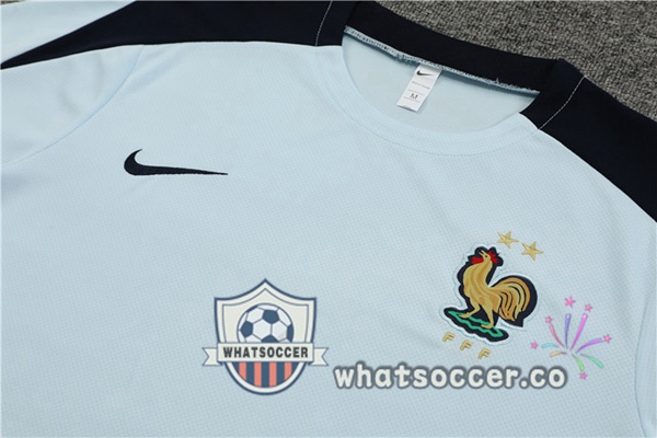 France Training T-Shirts + Shorts Blue 2023-2024