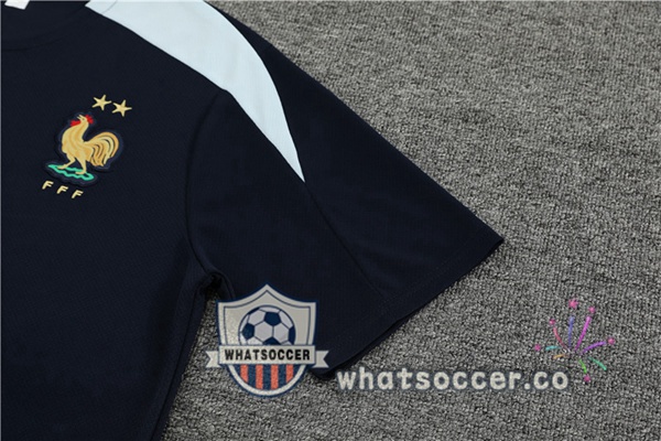 France Training T-Shirts + Shorts Blue Royal 2023-2024