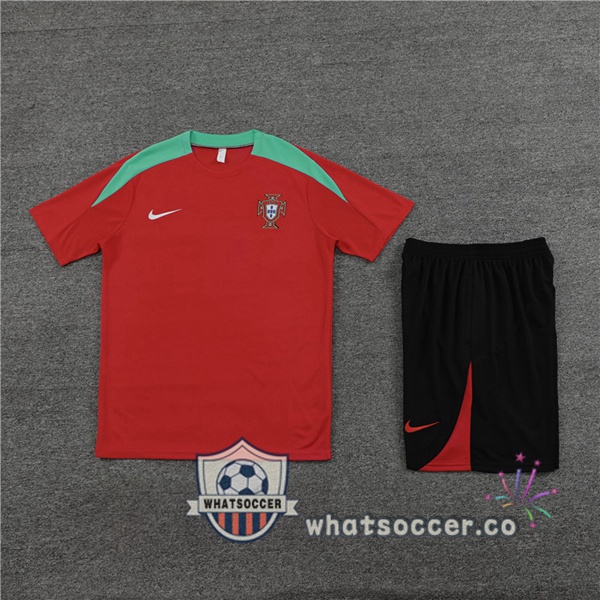 Portugal Training T-Shirts + Shorts Red 2023-2024