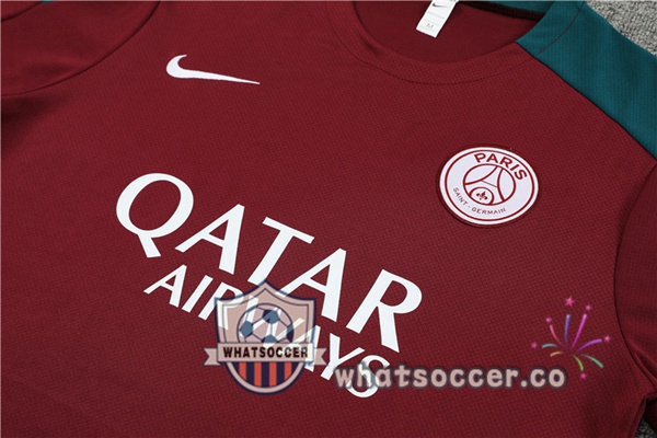 Paris PSG Training T-Shirts + Shorts Red 2023-2024