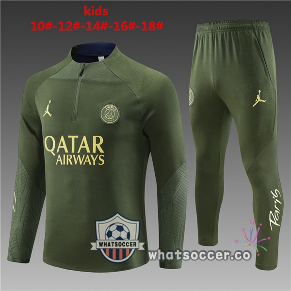 Tracksuit Paris PSG Kids Green 2023-2024