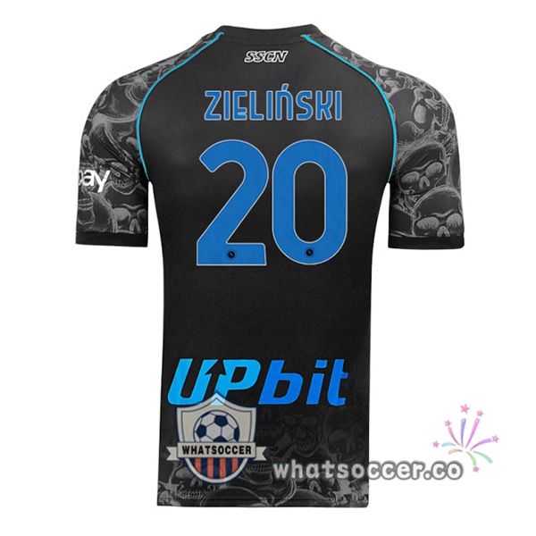 SSC Napoli (Piotr Zielinski 20) Halloween Soccer Jerseys Black 2023-2024