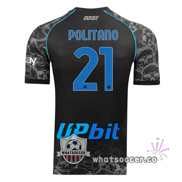 SSC Napoli (Matteo Politano 21) Halloween Soccer Jerseys Black 2023-2024