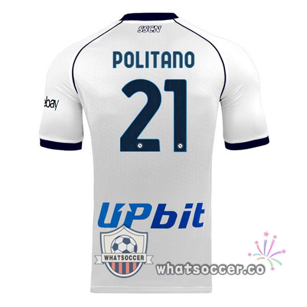 SSC Napoli (Matteo Politano 21) Away Soccer Jerseys White 2023-2024