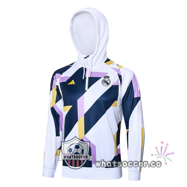 Hooded Sweatshirt Real Madrid White Blue Royal 2023/2024