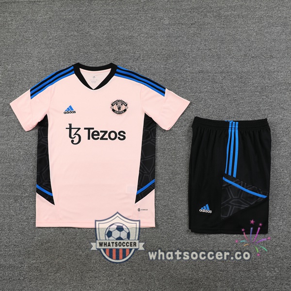Manchester United Training T-Shirts + Shorts Rose 2023/2024
