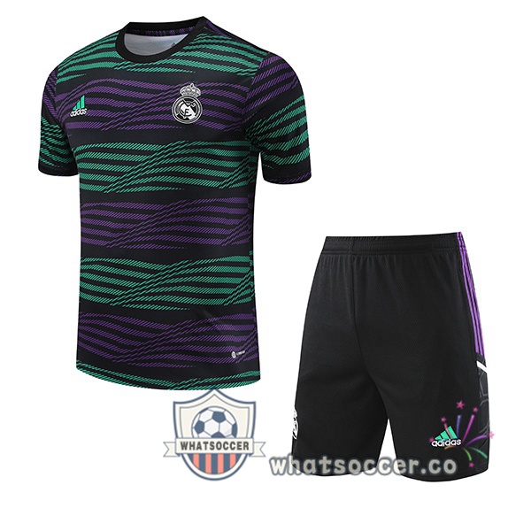 Real Madrid Training T-Shirts + Shorts Black Green 2023/2024