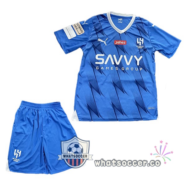 Al-Hilal FC Kids Home Soccer Jerseys Blue 2023-2024