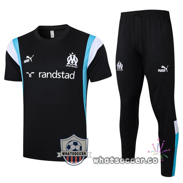 Olympique de Marseille Training T-Shirts + Pants Black 2023/2024