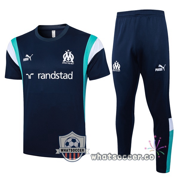 Olympique de Marseille Training T-Shirts + Pants Blue Royal 2023/2024