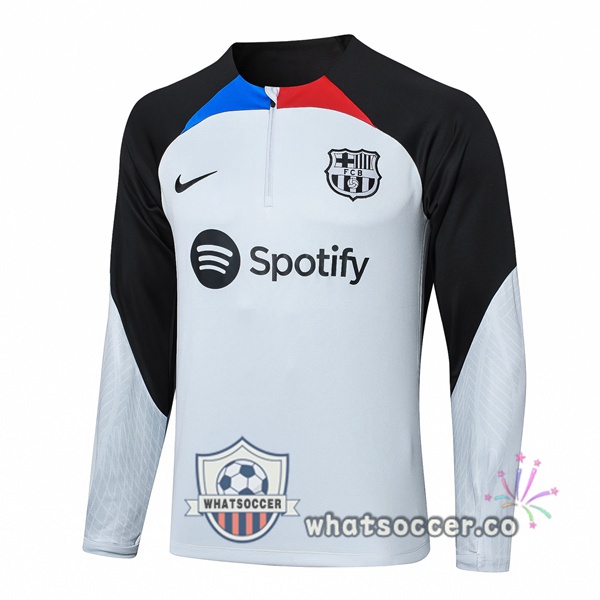 Soccer Sweater FC Barcelona White Black 2023/2024