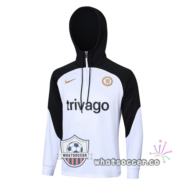 Hooded Sweatshirt FC Chelsea White Black 2023/2024