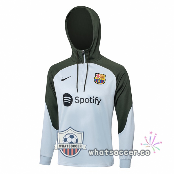 Hooded Sweatshirt FC Barcelona White Green 2023/2024