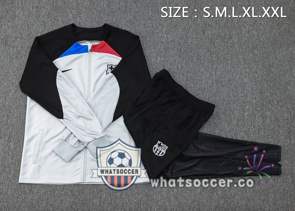 Training Jacket FC Barcelona White Black 2023/2024