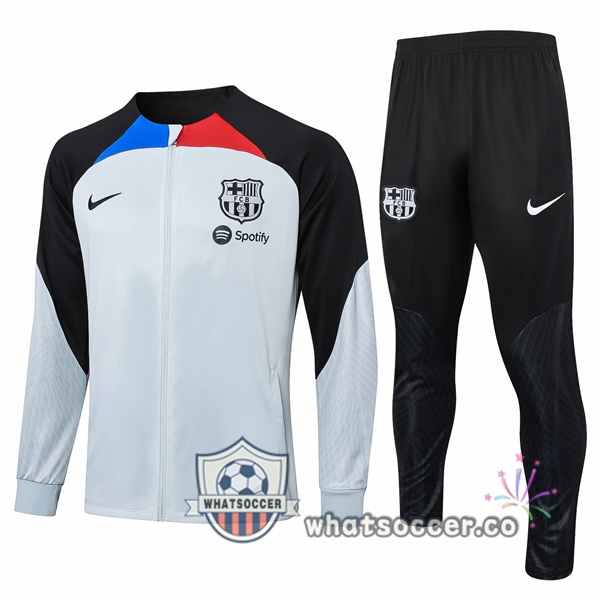 Training Jacket FC Barcelona White Black 2023/2024