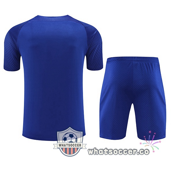 FC Barcelona Training T-Shirts + Shorts Blue Royal 2023/2024