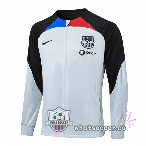 Soccer Jacket FC Barcelona White Black 2023/2024