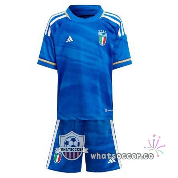 Italy Kids Home Soccer Jerseys Blue 2023-2024