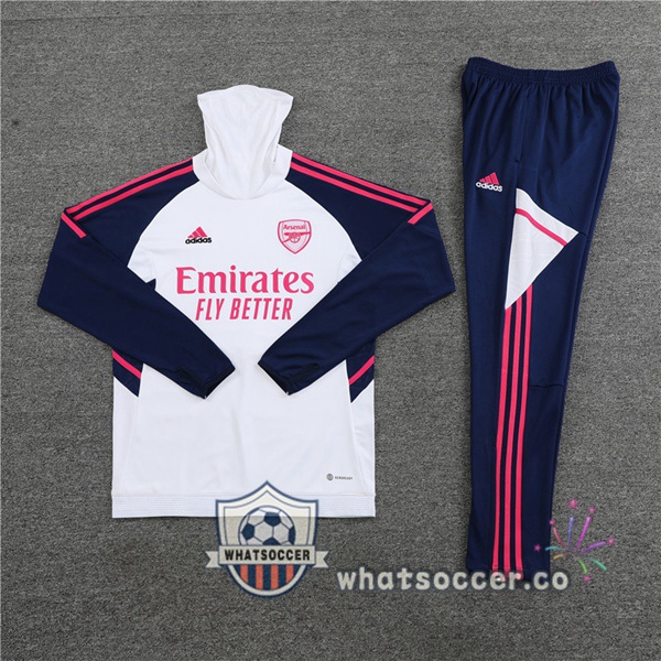 Arsenal High Collar White Tracksuit 2023-2024