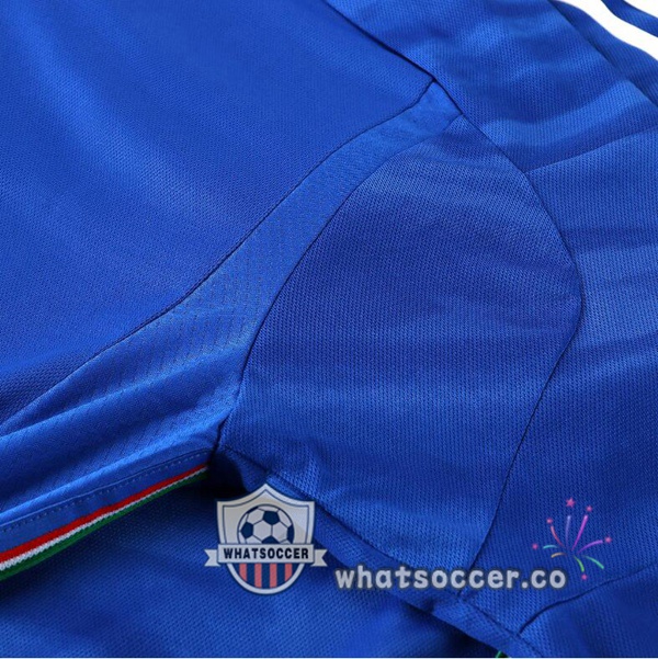 Italy Long Sleeve Home Soccer Jerseys Blue 2023-2024