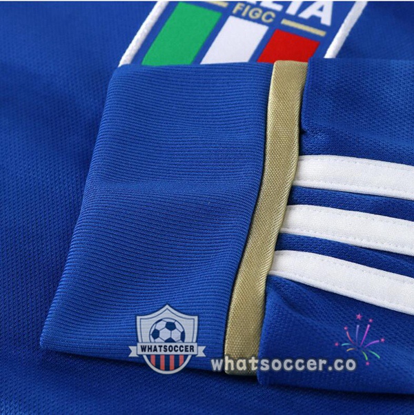 Italy Long Sleeve Home Soccer Jerseys Blue 2023-2024
