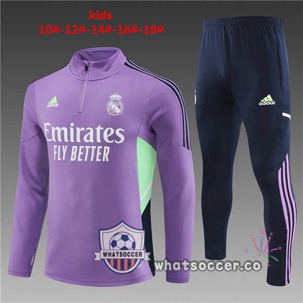 Real Madrid Kids Purple Tracksuit 2023-2024