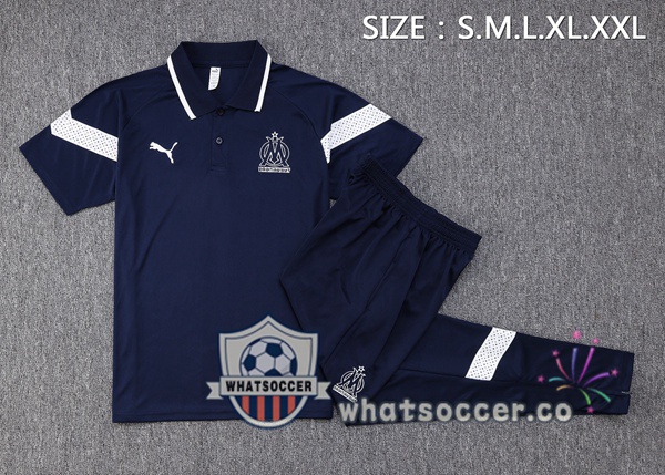 Training Polo Olympique de Marseille + Pants Blue Royal 2023-2024
