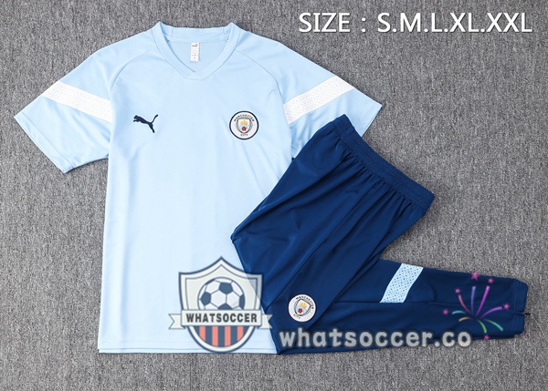 Manchester City Training T-Shirts + Pants Blue 2023-2024