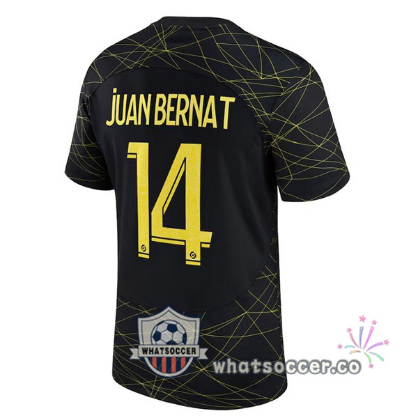 Paris PSG (JUAN BERNAT 14) Fourth Soccer Jerseys Black 2022-2023
