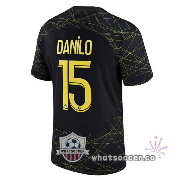 Paris PSG (DANILO 15) Fourth Soccer Jerseys Black 2022-2023