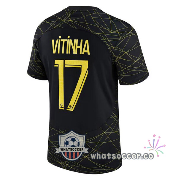 Paris PSG (VITINHA 17) Fourth Soccer Jerseys Black 2022-2023