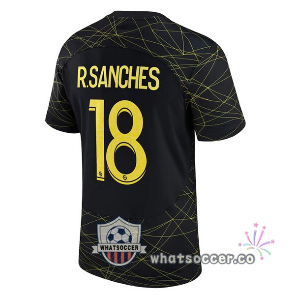 Paris PSG (R.SANCHES 18) Fourth Soccer Jerseys Black 2022-2023