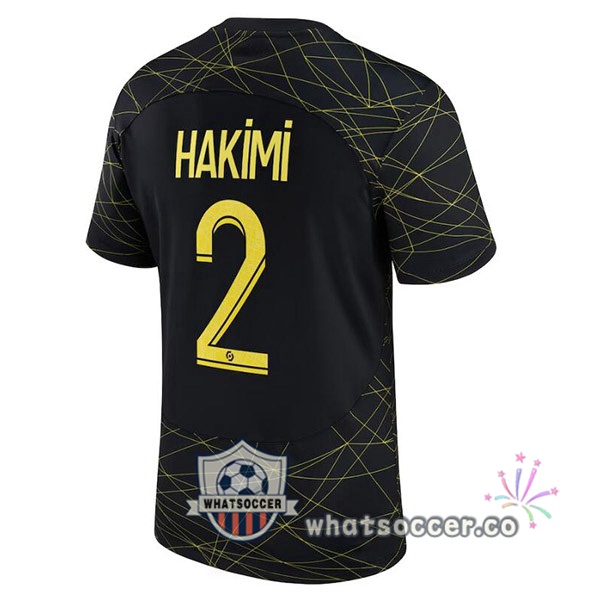 Paris PSG (HAKIMI 2) Fourth Soccer Jerseys Black 2022-2023