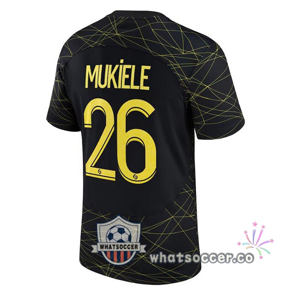 Paris PSG (MUKIELE 26) Fourth Soccer Jerseys Black 2022-2023