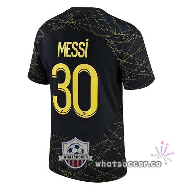 Paris PSG (MESSI 30) Fourth Soccer Jerseys Black 2022-2023