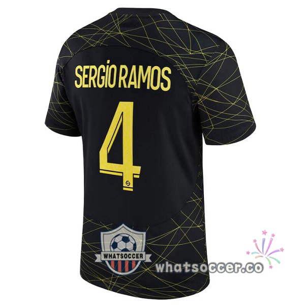 Paris PSG (SERGIO RAMOS 4) Fourth Soccer Jerseys Black 2022-2023