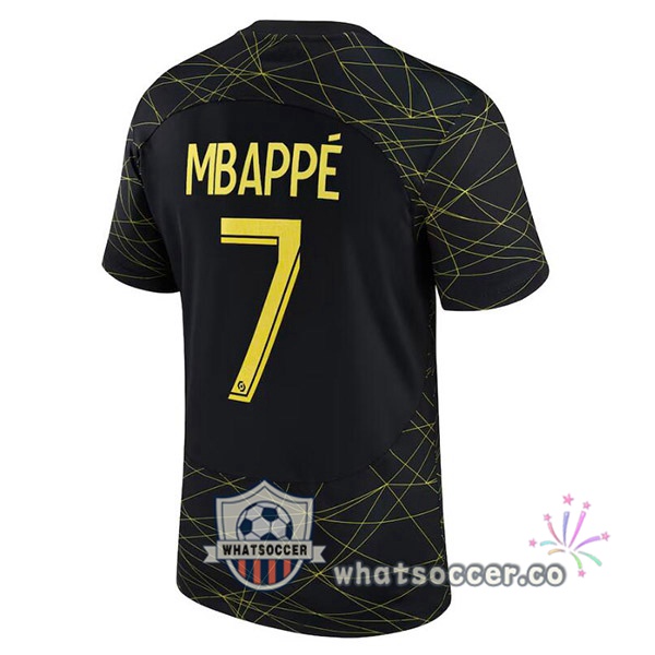 Paris PSG (MBAPPÉ 7) Fourth Soccer Jerseys Black 2022-2023