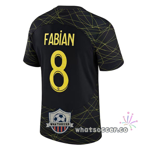 Paris PSG (FABIAN 8) Fourth Soccer Jerseys Black 2022-2023