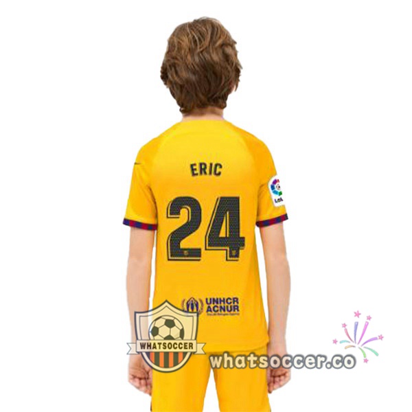 FC Barcelona (ERIC 24) Kids Fourth Soccer Jerseys Yellow 2022-2023