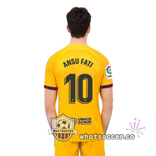 FC Barcelona (ANSU FATI 10) Fourth Soccer Jerseys Yellow 2022-2023