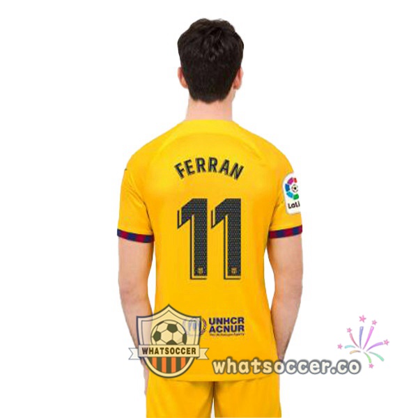 FC Barcelona (FERRAN 11) Fourth Soccer Jerseys Yellow 2022-2023