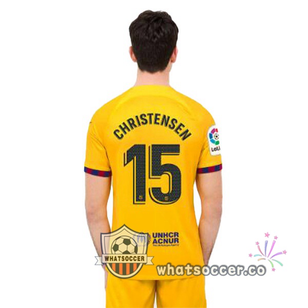 FC Barcelona (CHRISTENSEN 15) Fourth Soccer Jerseys Yellow 2022-2023