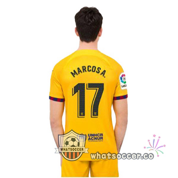 FC Barcelona (MARCOS A. 17) Fourth Soccer Jerseys Yellow 2022-2023