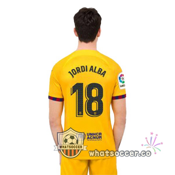 FC Barcelona (JORDI ALBA 18) Fourth Soccer Jerseys Yellow 2022-2023