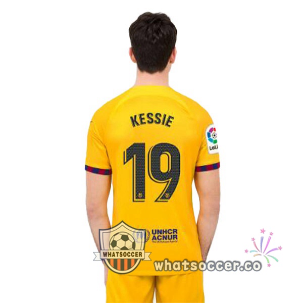 FC Barcelona (KESSIE 19) Fourth Soccer Jerseys Yellow 2022-2023