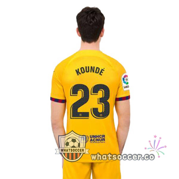 FC Barcelona (KOUNDE 23) Fourth Soccer Jerseys Yellow 2022-2023