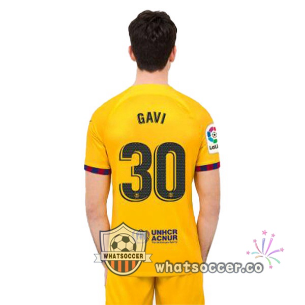 FC Barcelona (GAVI 30) Fourth Soccer Jerseys Yellow 2022-2023