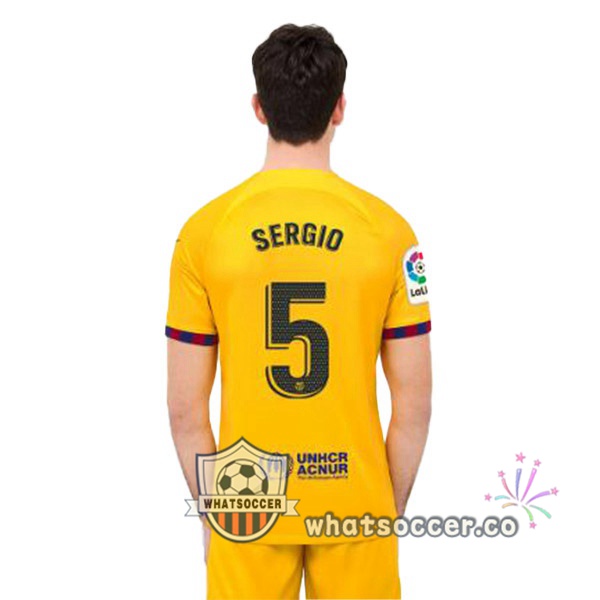 FC Barcelona (SERGIO 5) Fourth Soccer Jerseys Yellow 2022-2023
