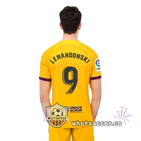 FC Barcelona (LEWANDOWSKI 9) Fourth Soccer Jerseys Yellow 2022-2023